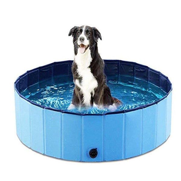 Foldable PVC dog pool with anti-slip bottom and quick-drain design