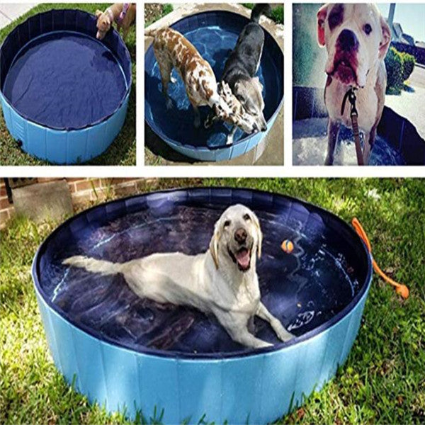 Pet Foldable Swimming Pool – Extra-Durable 0.5mm PVC, Anti-Slip, Quick-Drain, Portable Dog Pool (XXS–XL / 50×8cm – 80×30cm)