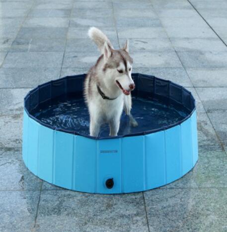 Pet Foldable Swimming Pool – Extra-Durable 0.5mm PVC, Anti-Slip, Quick-Drain, Portable Dog Pool (XXS–XL / 50×8cm – 80×30cm)